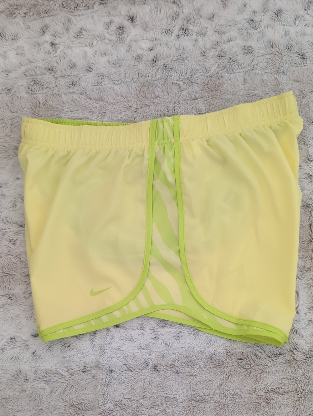 Nike Zebra Print Light Citron Tempo Shorts
